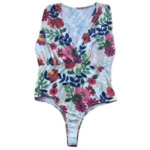 Bodysuit White Floral Size Large